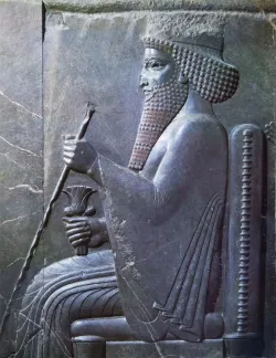 Rey Darío I con su cetro