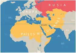 Mapa con enfoque Jerusalen