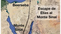 Escape de Elías al monte Sinaí.