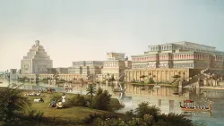 Nínive en su apogeo, al lado del río Tigris.